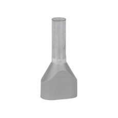 Наконечник каб. 2FER2512P-F, медь лужен./полипропилен, втулка, двойной, серый, 2x2.5мм2, 21мм, 100 шт. в пачке | 7TCA301140R0403 | ABB